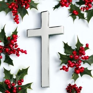 HOLY CROSS CHRISTMAS ORNAMENT, NIB